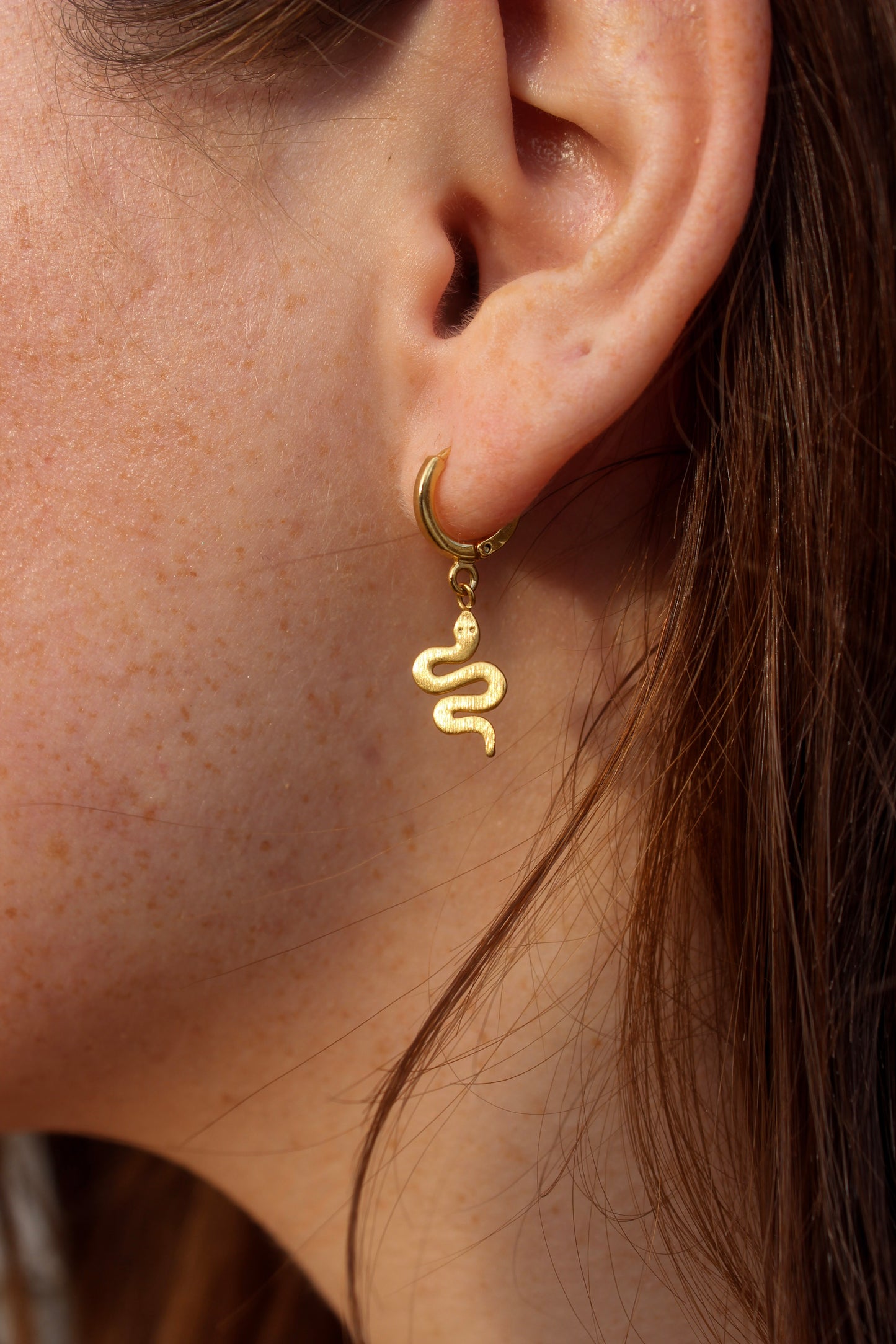 Gold Snake Earrings