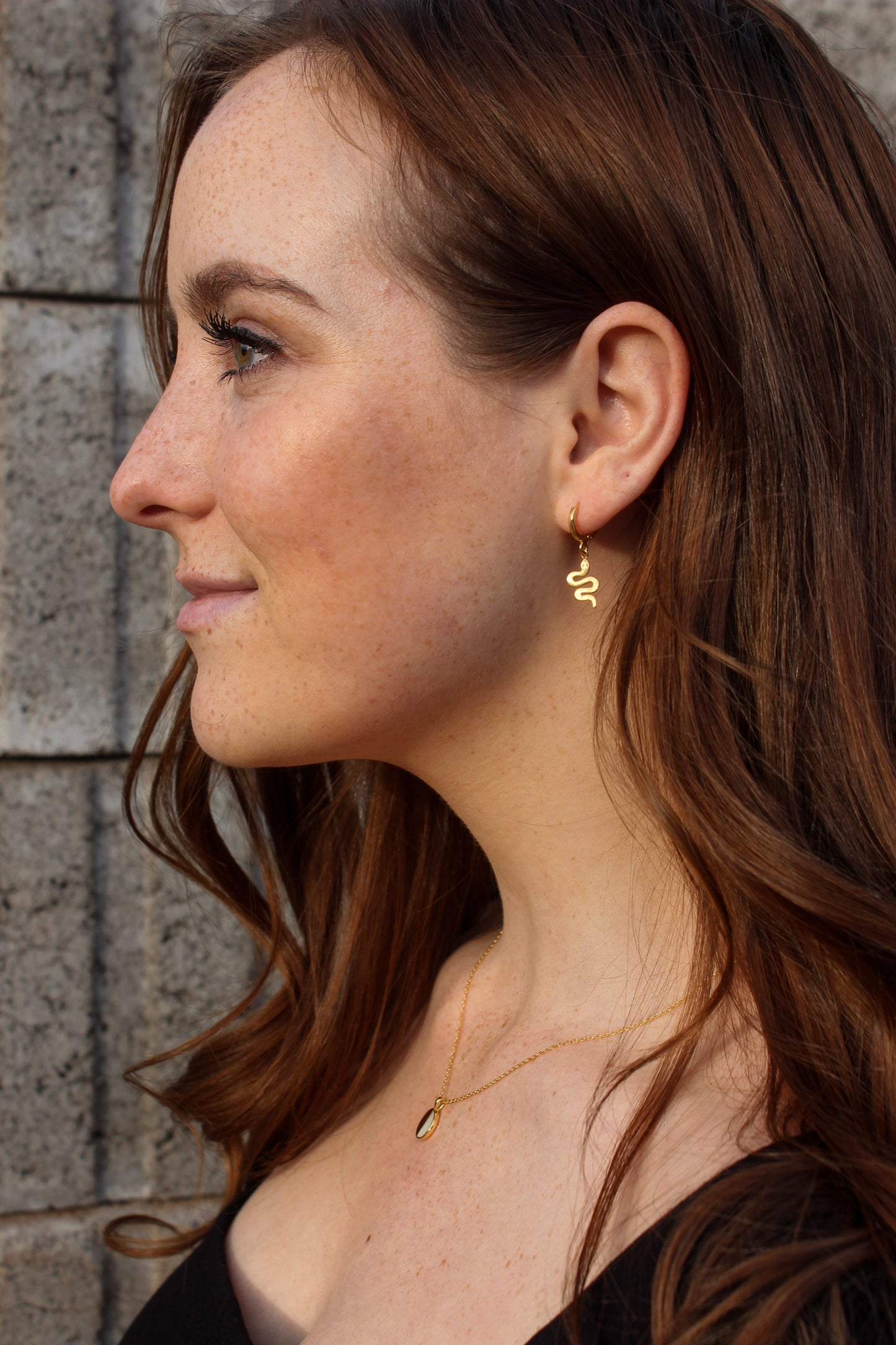 Gold Snake Earrings