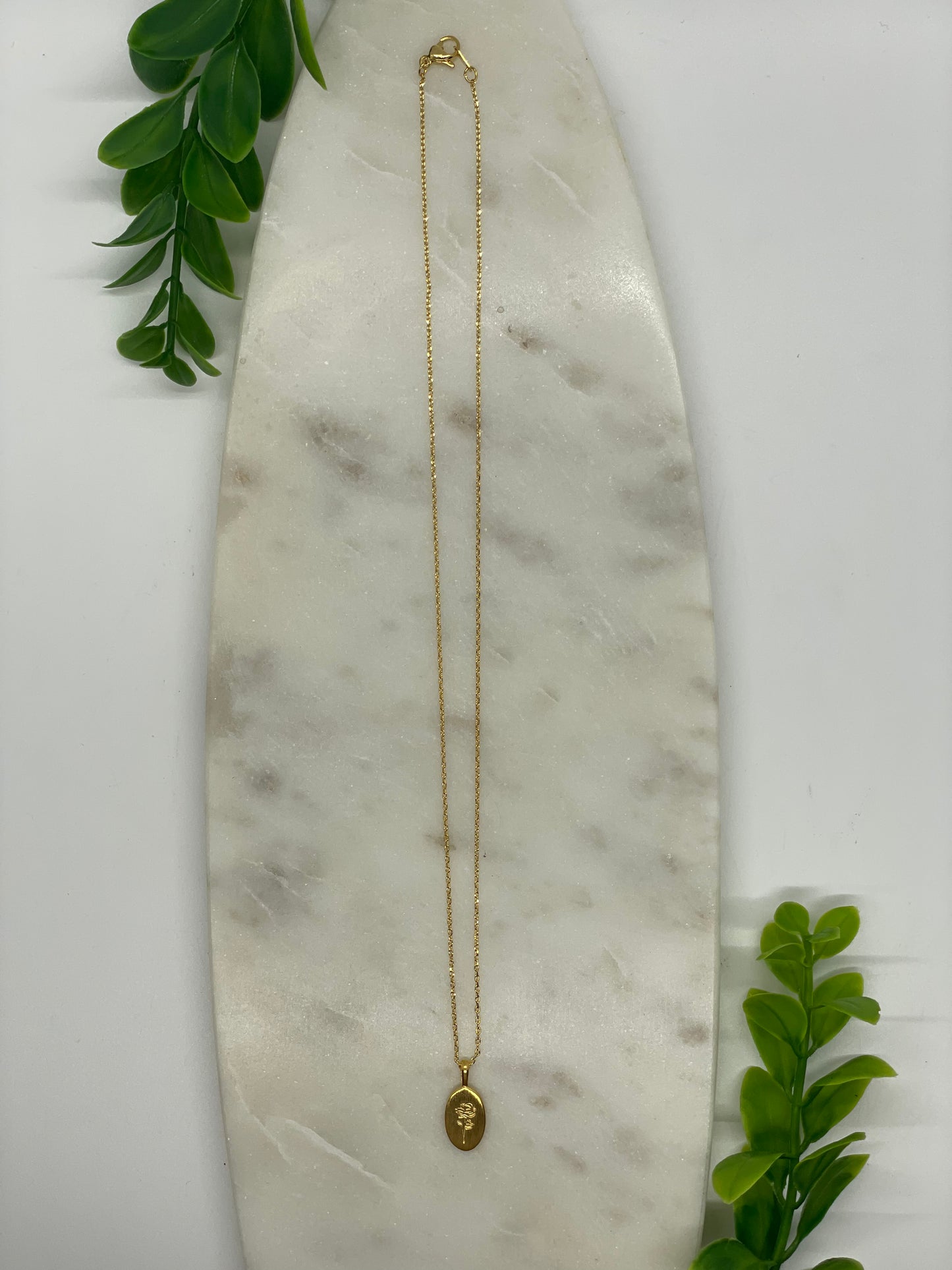 Pressed Rose Necklace