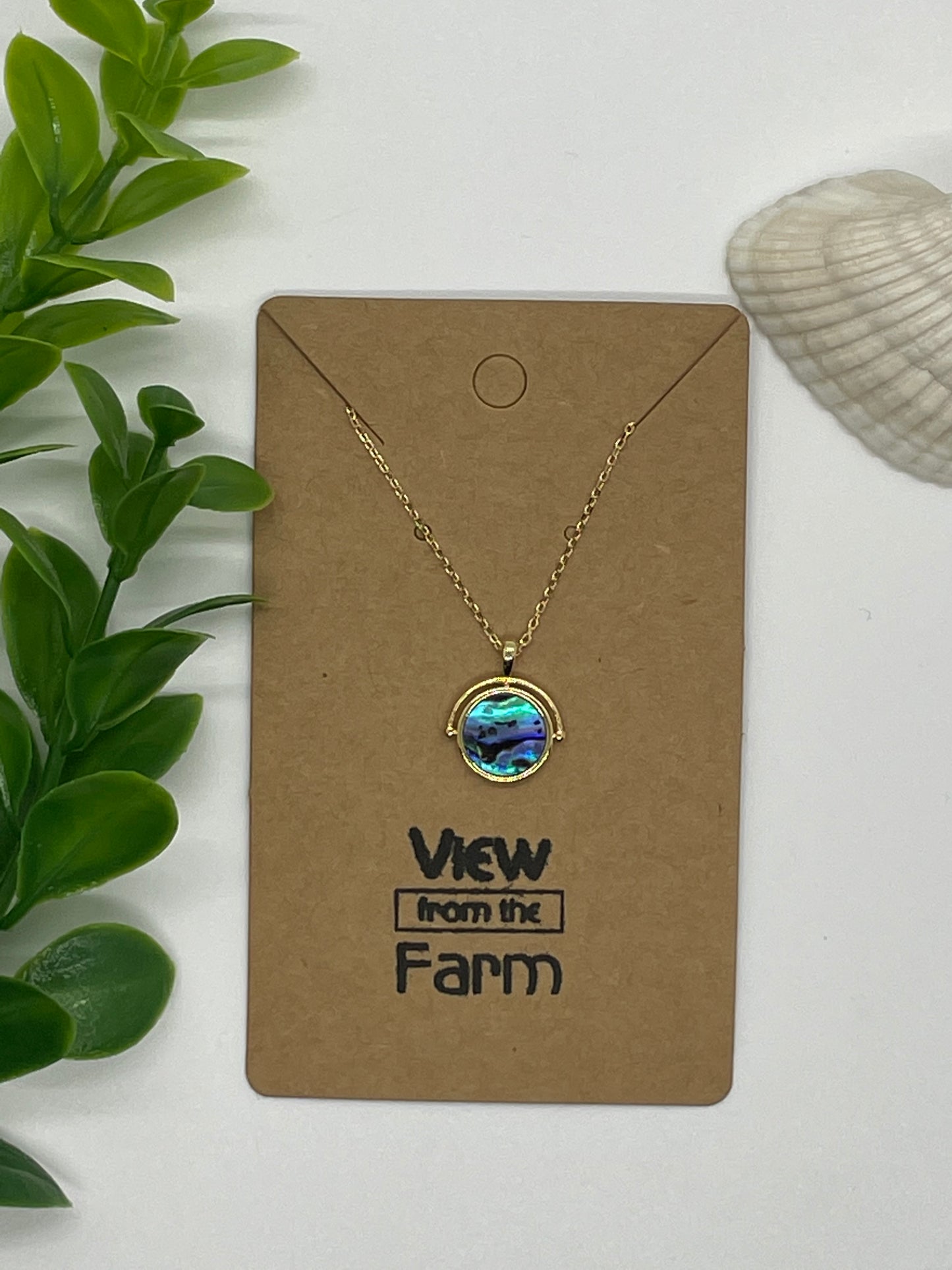 Ocean Abalone Gold Necklace