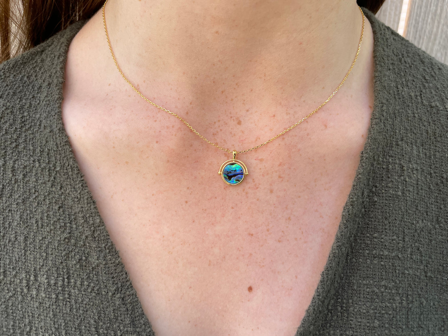 Ocean Abalone Gold Necklace