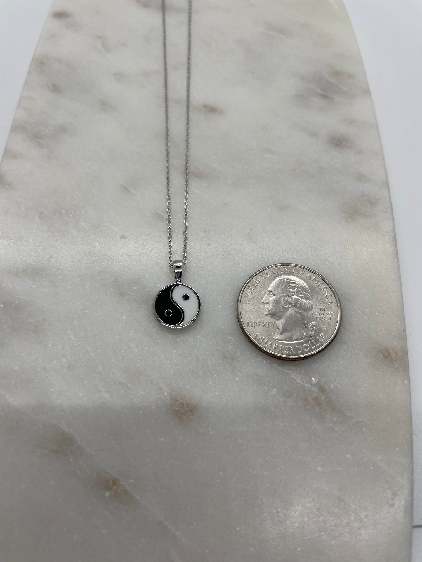 B&W Yin & Yang Pendant Necklace