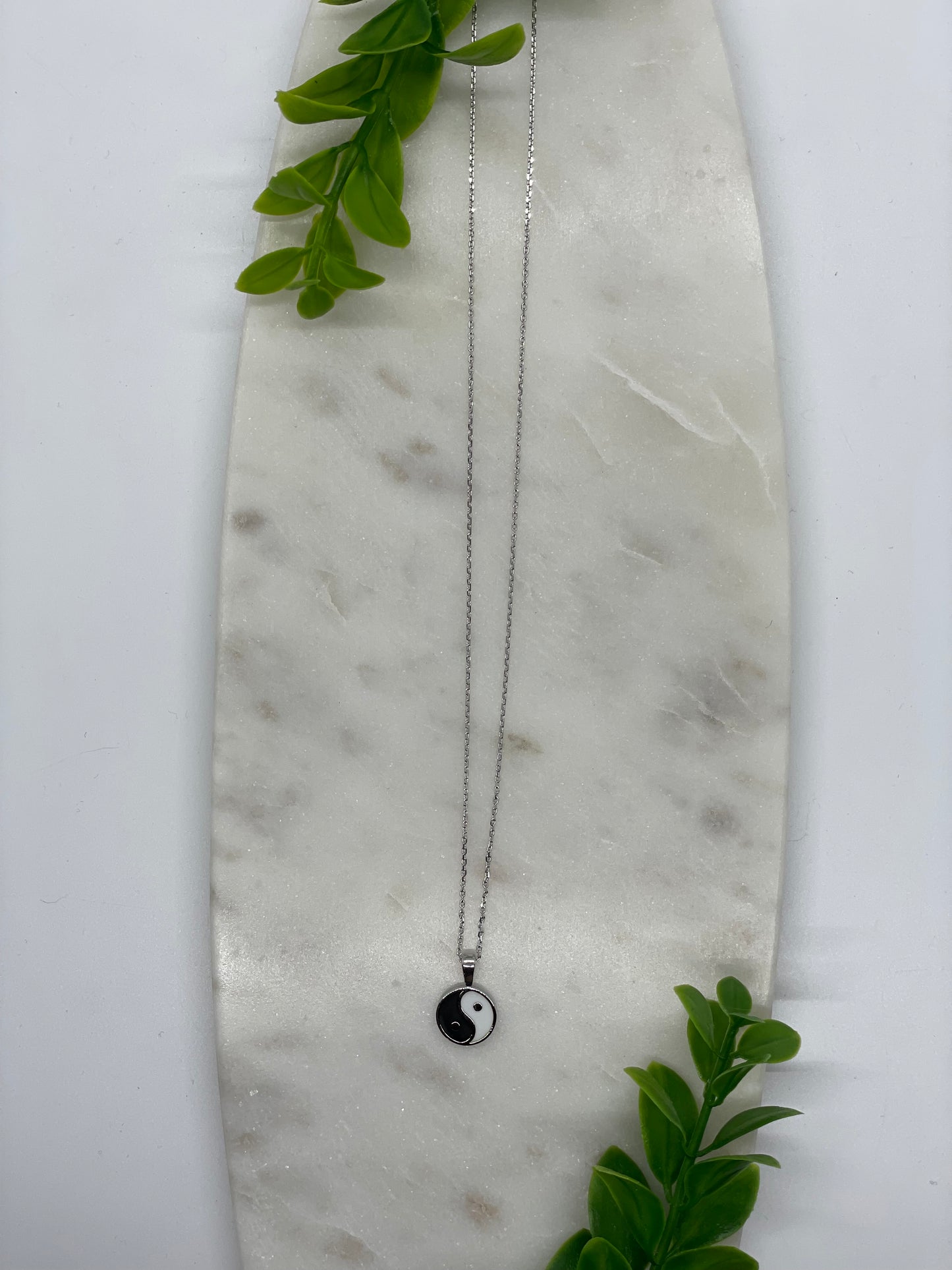 B&W Yin & Yang Pendant Necklace
