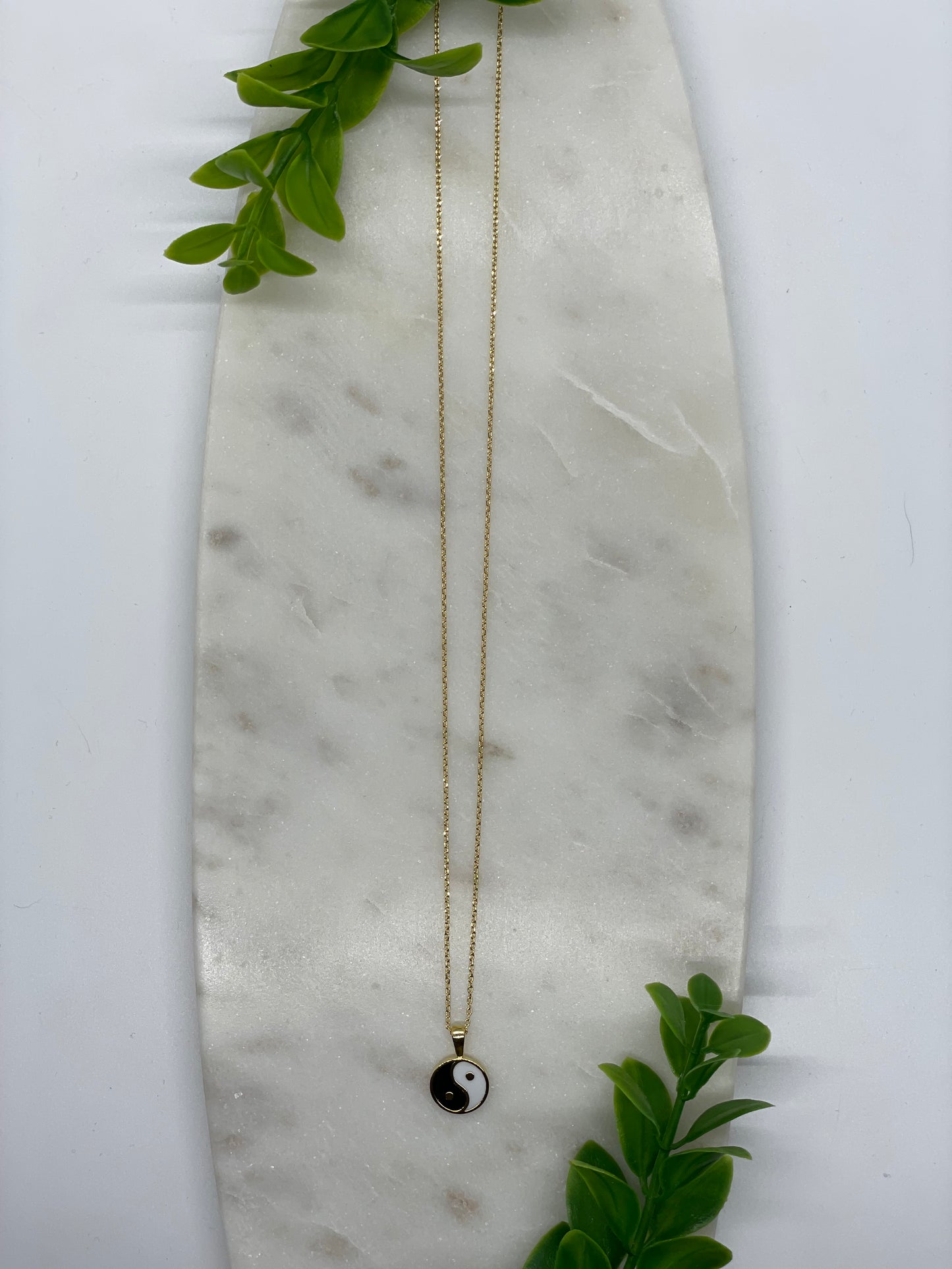 B&W Yin & Yang Pendant Necklace