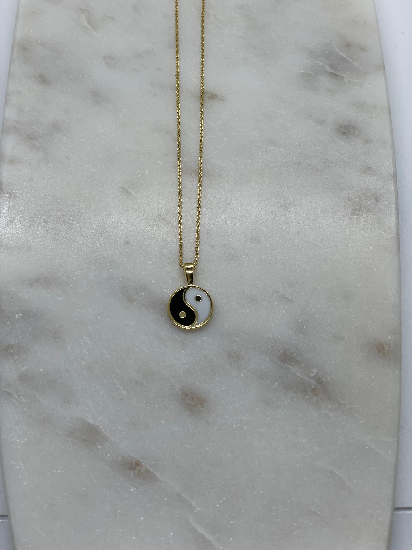 B&W Yin & Yang Pendant Necklace