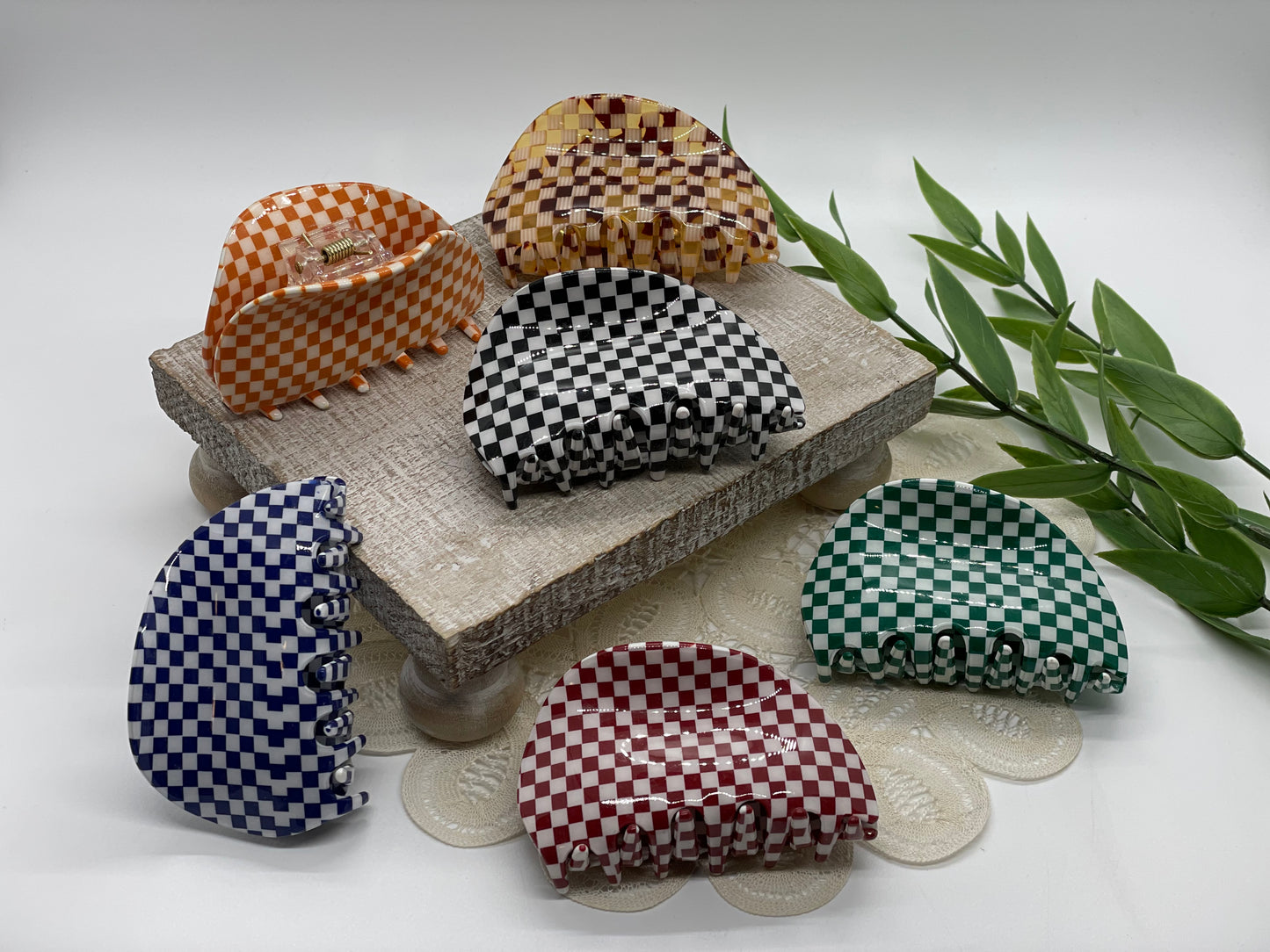 Tokyo Small Checkered Hair Claws