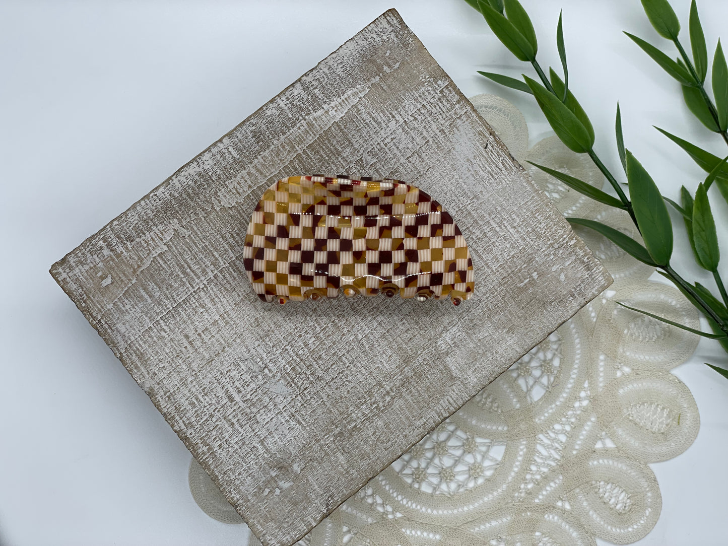 Tokyo Small Checkered Hair Claws