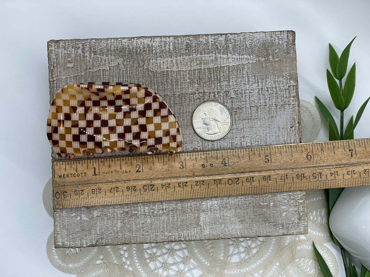 Tokyo Small Checkered Hair Claws