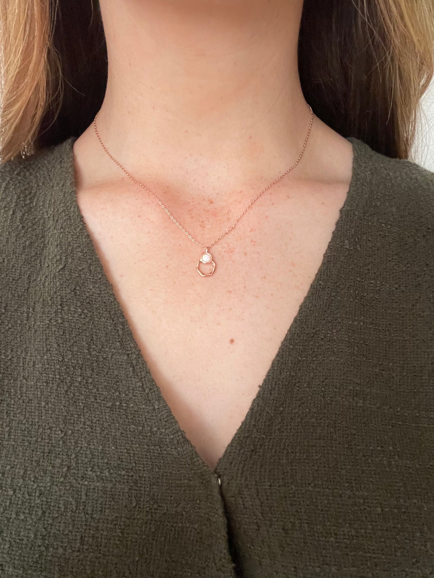 Circle Opal Necklace