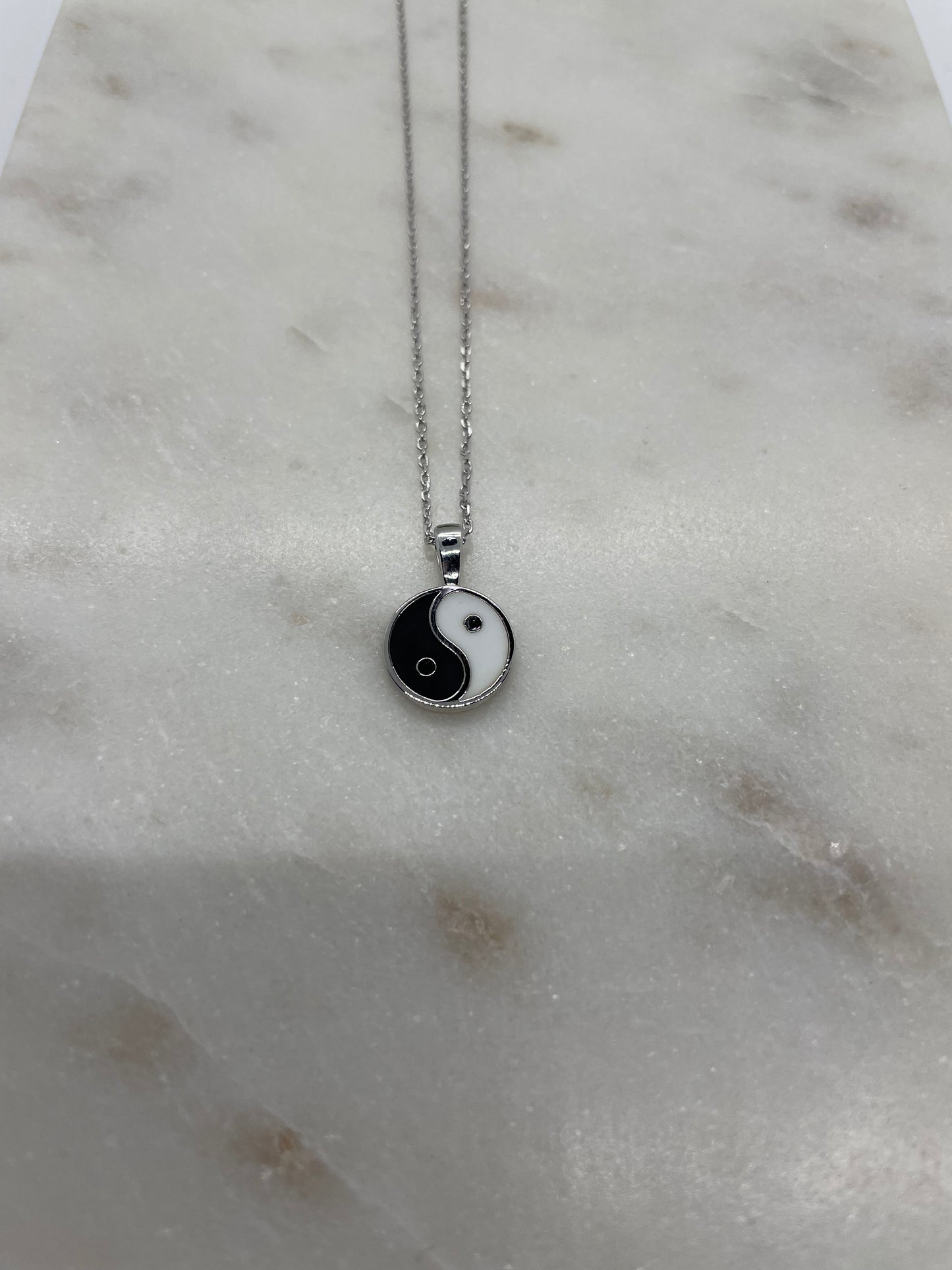 B&W Yin & Yang Pendant Necklace